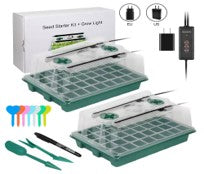 Load image into Gallery viewer, 2x 40 Cells Seed Starter Tray with Grow Light (Germination Kit )
