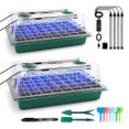 2x 40 Cells Seed Starter Tray with Grow Light (Germination Kit )