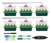 6x12 Cells Seed Starter Tray with Grow Light (Germination Kit )